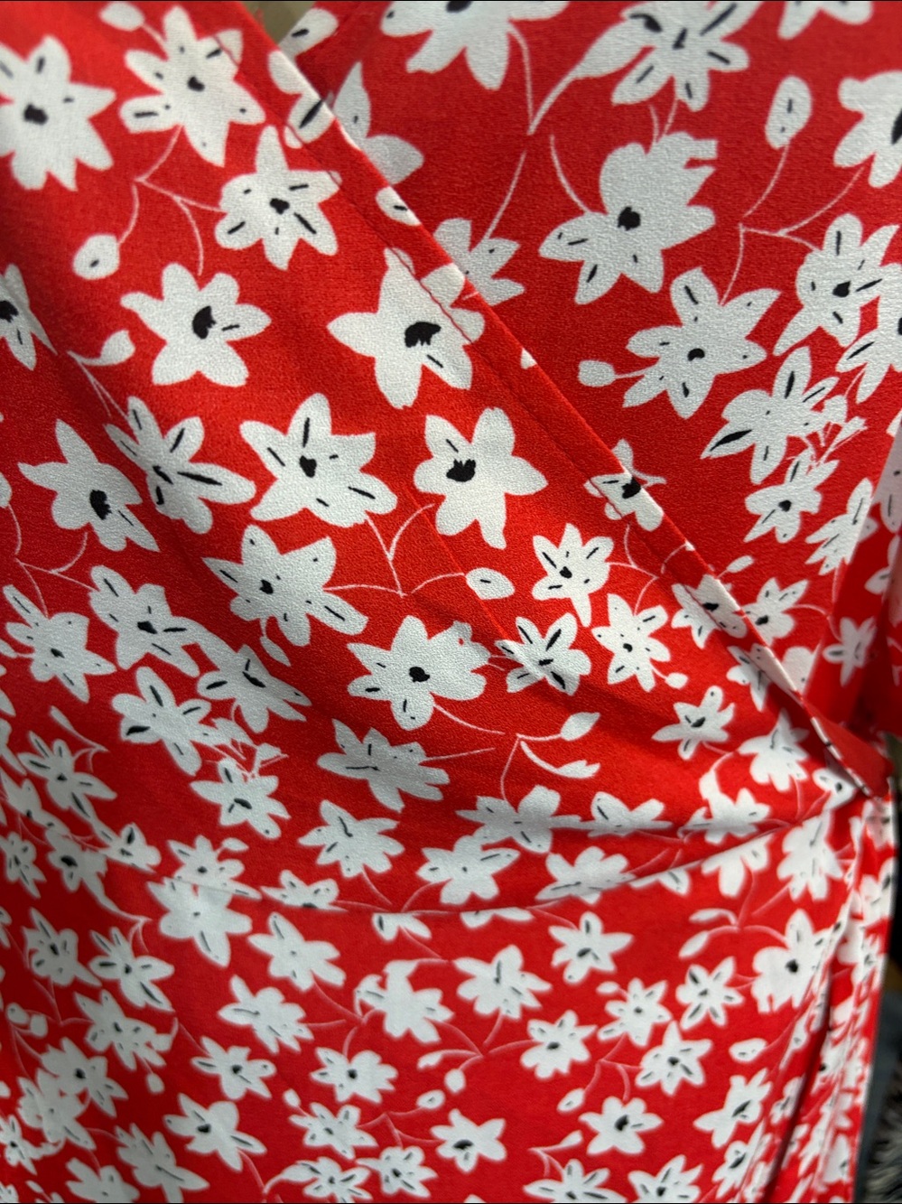 Leith Red Floral Wrap Midi Dress Dress - Picture 5 of 5